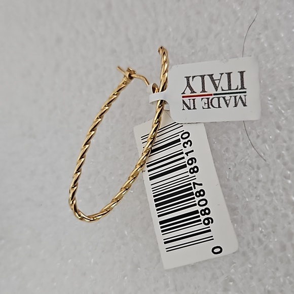 NWT Saks Fifth Avenue 14k Gold Twist Earrings - Picture 5 of 6